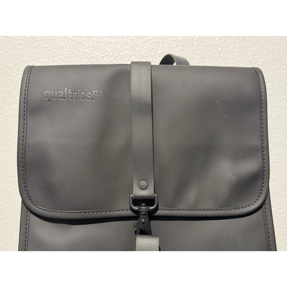 RAINS Slim Laptop Backpack Black Qualtrics Waterproof Rubber Work Commuter - Picture 4 of 10